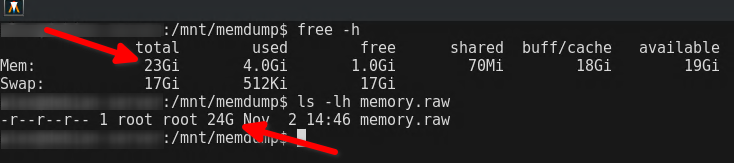 Verifying SHA256 hash of memory dump