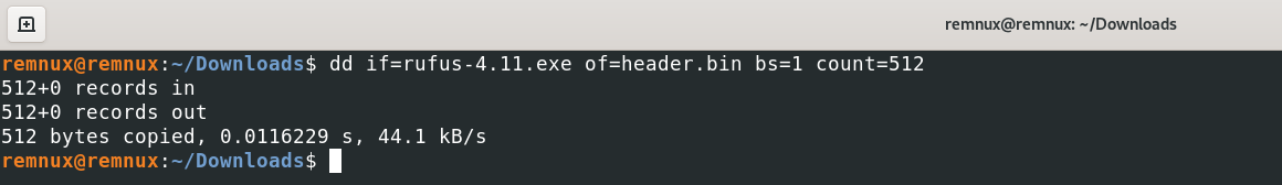 Extracting bytes with dd